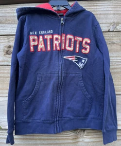 NFL New England Patriots Boys Sz 8 CAMO Stitched Zip Hooded Sweatshirt - Picture 1 of 8