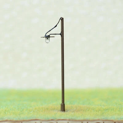 10 x OO / HO scale LED street light model train path lamp post + resistor #R7BR - Image 1 of 4