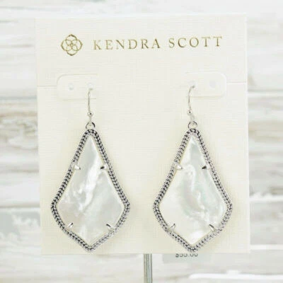 NWT Kendra Scott Alex Ivory Pearl Shell Drop earring Silver Tone - Image 1 of 4