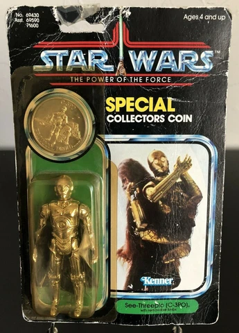 MOC 1984 C-3PO STAR WARS REMOVABLE LIMBS POWER OF THE FORCE COLLECTORS COIN Cover