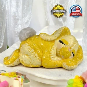 VINTAGE 1986 handbemalt Keramik gesteppt Hase Kaninchen Figur Osterdekor GUC - Bild 1 von 20