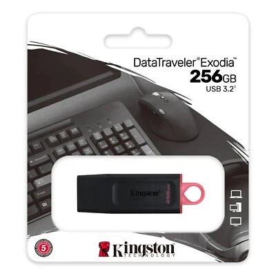 Kingston 3.2 High Speed USB Memory Stick Pen Drive Data Traveler 128GB  256GB - Image 1 of 4