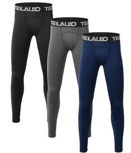 3 Pack Boys' Youth Compression Leggings Tights Base Layer Athletic Pants for ... - Picture 1 of 7