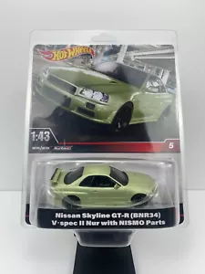 Hot Wheels Premium 1:43 Scale Nissan Skyline R34 VSpec II Nur With NISMO Parts - Picture 1 of 2