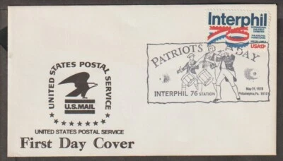 US 1976 Interphil 76 Philatelic Exhibition Patriots Day first day cover - Image 1 of 3