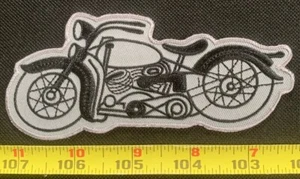 Vintage Style Old School Motorcycle Embroidered Iron On Patch - Picture 1 of 4