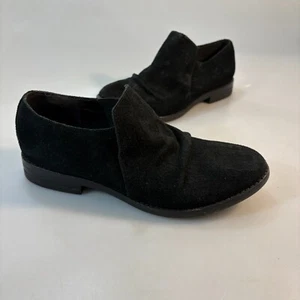 Eileen Fisher 7 Black Suede Loafers Slip On Shoes - Picture 1 of 7