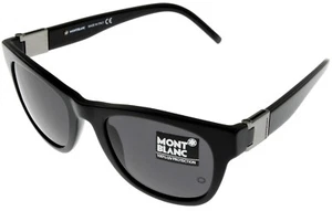Mont Blanc Sunglasses Men Rectangular MB214S 0B5 Black 100% UV Protection - Picture 1 of 5