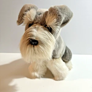 Bocchetta Realistic Grey Schnauzer Dog "Watson" 35cm 14inch Stuffed Animal Plush - Picture 1 of 13