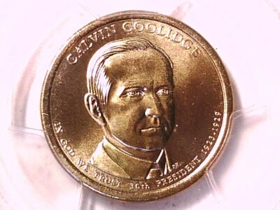 Dólar presidencial 2014 D Calvin Coolidge graduación profesional MS 67 posición A 30494439 Foto 1 de 3