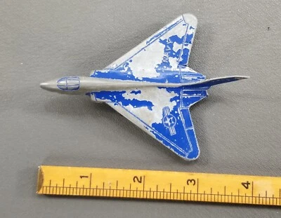 DE COLECCIÓN MIDGETOY AÑOS 60 AVIÓN A REACCIÓN DE LA FUERZA AÉREA DE EE. UU. JUGUETE DE METAL FUNDIDO AZUL Foto 1 de 4