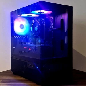 (2024》RYZEN 8500 DDR5 CPU 500 GB NVMe SSD (opt 4060 GPU) FISHTANK GAMING PC CASE - Picture 1 of 7