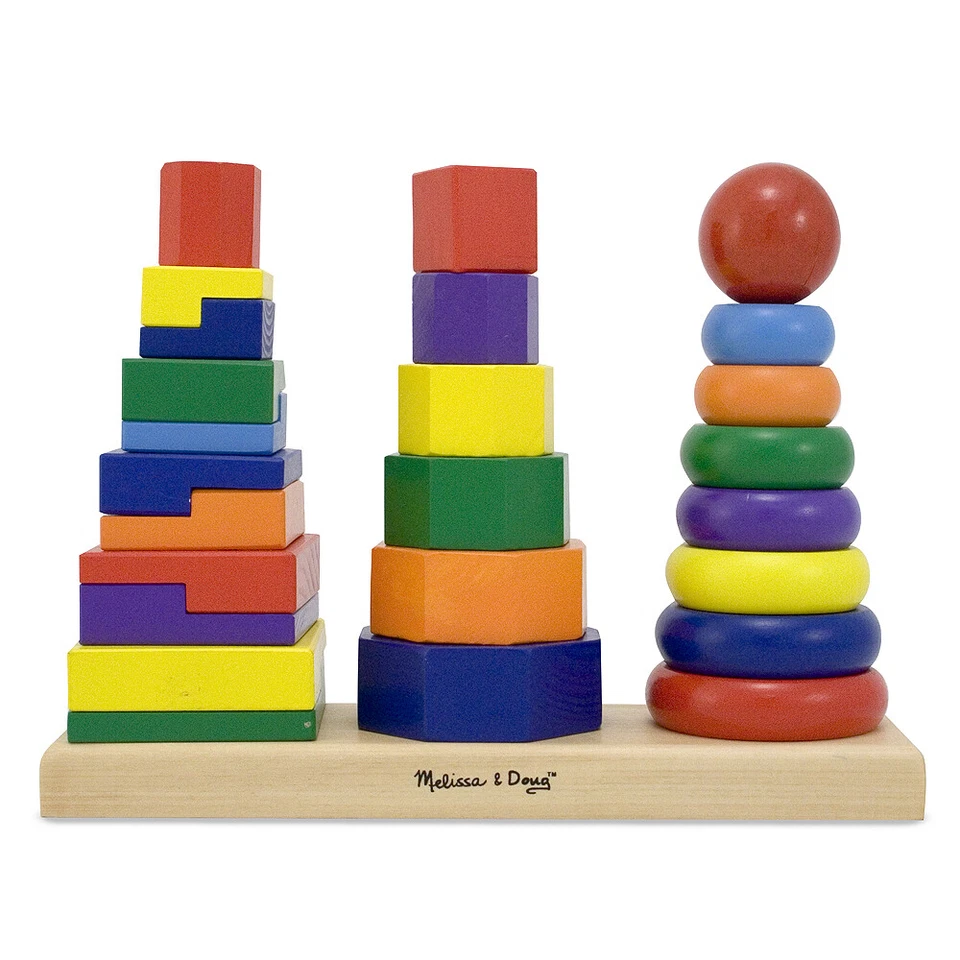 Melissa & Doug Classic Toy Rainbow Stacker 8 PC 18m