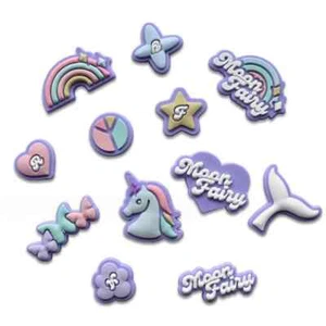 12 Einhorn Charms Zubehör zufällige Mischung passt Crocs Armband Zubehör - Bild 1 von 3