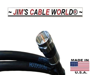JIMS CABLE WORLD 6" Inch - 25' Foot Black HD Digital RG~6 75Ω Coaxial Coax Cable - Picture 1 of 39