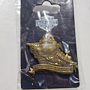 Honolulu Harley Davidson Concesionario Hawaii Coleccionable Pin Vert Chaqueta Sombrero Prendedor - Imagen 1 de 3