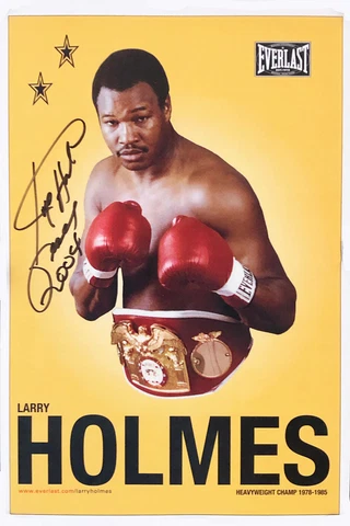 Original Vintage 2004 Larry Holmes Autographed Everlast Boxing Fight Poster Cover