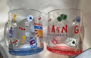 Two Pechanga resort and Casino glass mugs Casino Chips, Cards - Picture 1 of 12