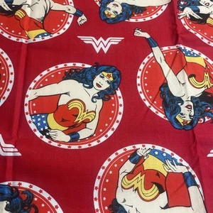 DC Superhero Wonder Woman Red Fat Quarter Cotton Fabric 18”x22”NEW - Picture 1 of 2