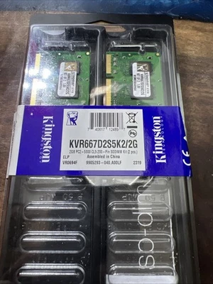 2GB DDR2 PC2-5300 SODIMM (Kingston KVR667D2S5K2/2G Equivalent) Memory RAM - Image 1 of 4
