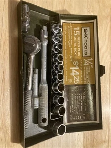 SK Tools USA S-K 1/4” Socket Ratchets Set 14 piece W Case 4915 SAE - Picture 1 of 11