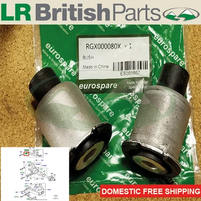 JUEGO BUJE SUPERIOR BRAZO CONTROL TRASERO LAND ROVER 2 RANGE ROVER 03-12 NUEVO RGX000080 Foto 1 de 4