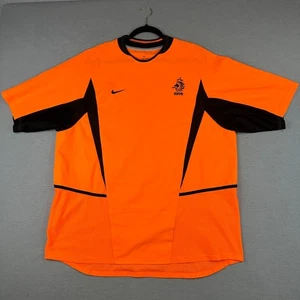 Vintage Netherlands Nike Soccer Football Shirt Mens 2XL Orange Home Y2K KNVB - Picture 1 of 15