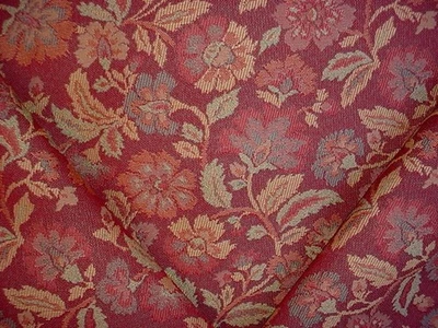 Tela de tapicería jacquard jacobeo floral verde oro rojo Kravet 22500 13-7/8Y Foto 1 de 4