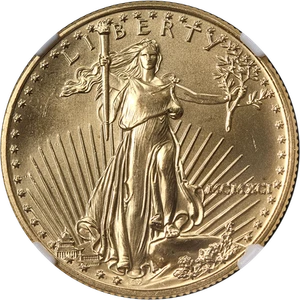 1991 Gold American Eagle $25 NGC MS68 Better Date - Picture 1 of 4