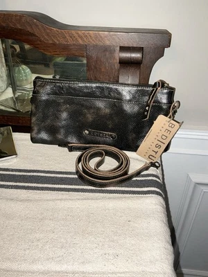 NWT Bed Stu Taylorsville Leather Crossbody Clutch Black Hand Wash MSRP $135 - Image 1 of 4