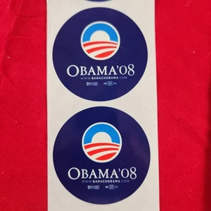 Set of 2 Obama ‘08 Round Campaign Stickers - Blue - Union Made - 2.5 in - Picture 1 of 3
