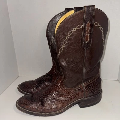 Bota Hombre Builtrite Alligator Marrón Cuero Suave 11 B Foto 1 de 4