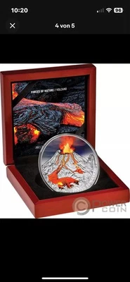 2 Oz Niue Forces of Nature Volcano Silbermünze 2023 - Bild 1 von 3