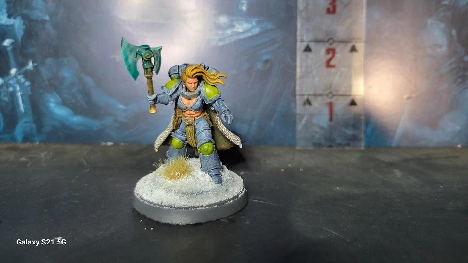 For Warhammer 40K Space Wolves Pinup painted Miniatures female Space Marine - Image 1 of 4
