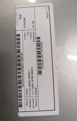 12770109 Cofano ant.  SAAB 9.3 2a Serie 1.9 TiD Ber. 4p/d/1910cc - Immagine 1 di 4