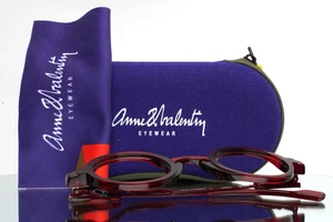 ANNE ET VALENTIN Hiro 8C26 Red Womens Round Full Rim Eyeglasses 43-23-140 B:40 - Picture 1 of 16