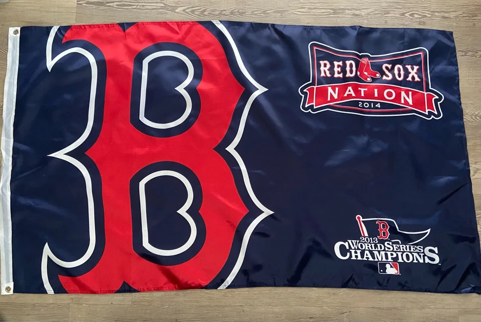 2014 Boston Red Sox Nation 2013 World Series Champions Large Flag Banner Pommel - Image 1 of 4