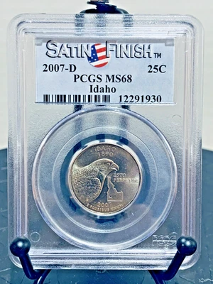2007-D Washington Quarter Idaho Satin Finish PCGS MS68 #12291930 - Image 1 of 2