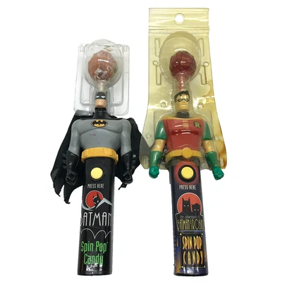 Spin Pops Batman y Robin 1994 de colección nuevo en paquete Foto 1 de 3