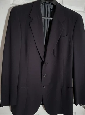 Vestimenta Blazer 52 -US 42 Black 100% Wool Classic 3 Button Sport Coat Jacket - Image 1 of 4