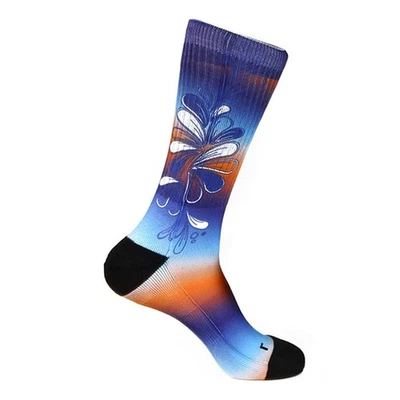 Calcetines De Hombre De Algodón Nylon Spandex Multicolor Con Patrón Floral Azul - Imagen 1 de 2