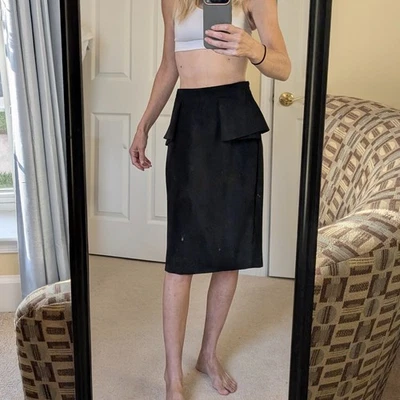 White House Black Market Black Pencil Midi Skirt - Size 2 - Image 1 of 4