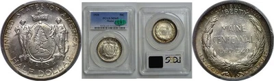 1920 Maine Commemorative Half Dollar   PCGS MS-65  CAC - Image 1 of 3