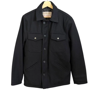 Schott NYC Rancher Mens Wool Grandville Coat Black Small Rugged Western Utility - Image 1 of 4