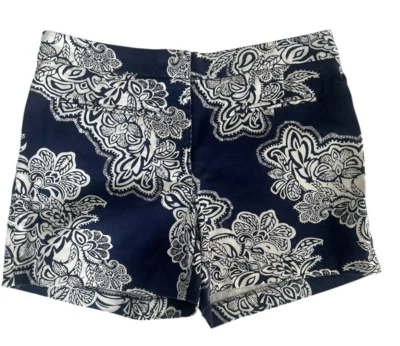 Pantalones Cortos Willi Smith Azul y Blanco Floral Paisley Talla 6 Foto 1 de 4