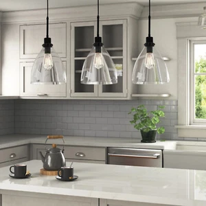 Kitchen Living Room Glass Ceiling Lamp Domed Shade Pendant Light Ceiling Lights - Picture 1 of 11