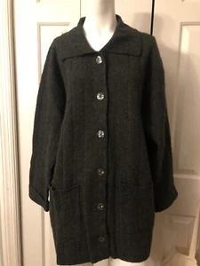 Margaret O'leary Size 1 Small Oversized Long Cardigan Boyfriend Wool 78% Green - Picture 1 of 8