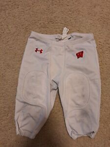Wisconsin Badgers Authentic Practice Worn Used Football Pants White Sz Xxl UA