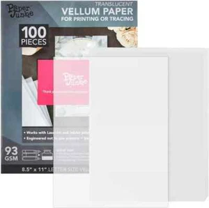 100 Sheets Translucent Vellum Paper 8.5x11 - Perfect for Invitations & Crafts - Picture 1 of 7