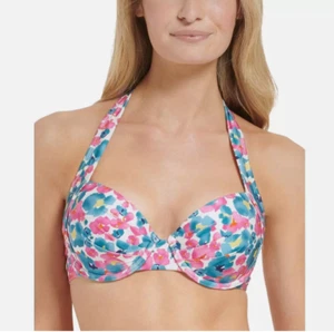 Calvin Klein Damen Bügel Floral Beachwear Bikini Schwimm Oberteil S (a179) - Bild 1 von 3